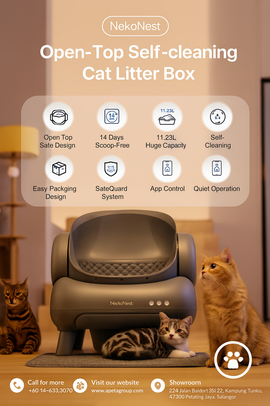 NekoNest Self-Cleaning Litter Box