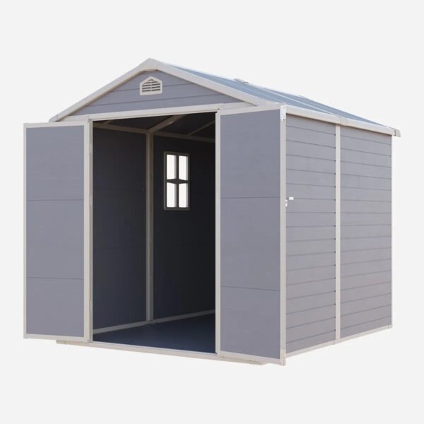 JoyDale 4×6 Ft Resin Outdoor Storage Shed With Built-in Ventilation & Lockable Door For Backyard